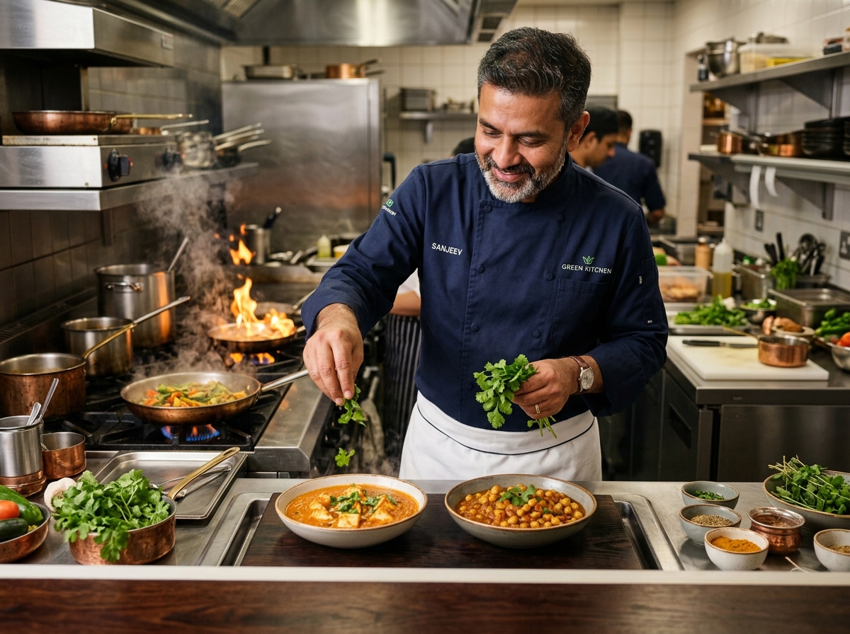 Chef Cooking in Kitchen